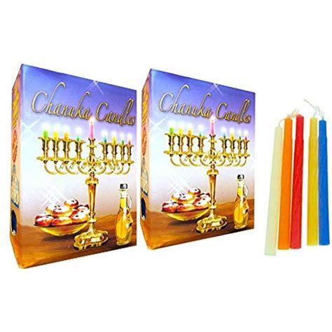 Hanukkah Multi Colored Candles - 2 Pack - for All 8 Nights of Chanukah ...