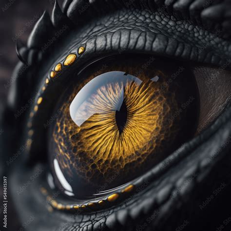 Concept art illustration of black dragon eye Stock Illustration | Adobe ...