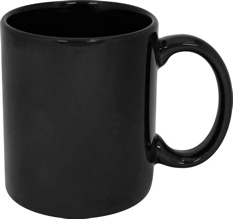 Funny Guy Mugs Plain Black Ceramic Coffee Mug, Black, 11-Ounce : Amazon ...