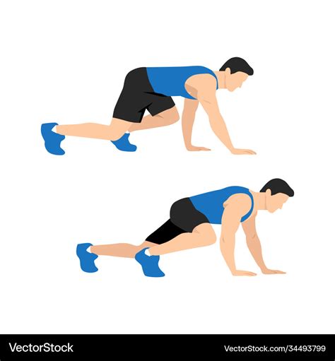 Bear crawl exercise introduction step Royalty Free Vector