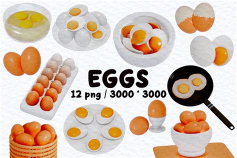 Egg 3D Clip Art Set Graphic by Eyestudio · Creative Fabrica