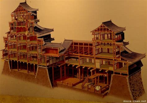 Cross section view of the original Kumamoto castle | Japanese castle ...