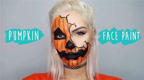 Half Pumpkin Face Makeup Tutorial | Makeupview.co