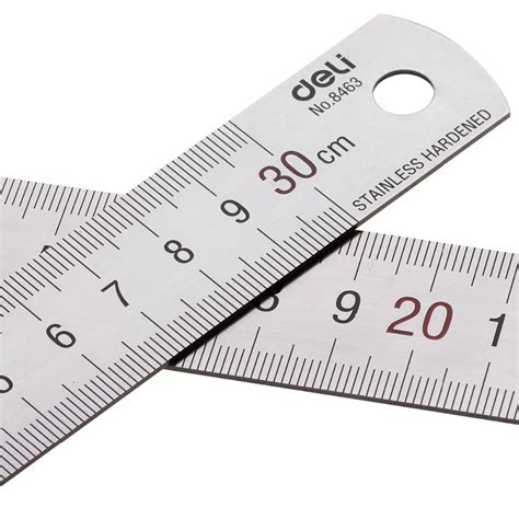 deli ruler 15cm steel ruler 20cm scale student stationery stainless ...