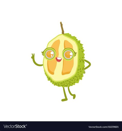 Durian girly cartoon character Royalty Free Vector Image