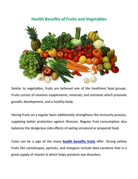 Health benefits of fruits and vegetables by healthandbloom - issuu