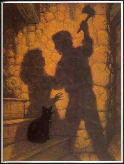 Creepy illustration for an edition of Edgar Allan Poe's The Black Cat ...