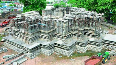 1000 pillar shrine work resumes in Hanamkonda | 1000 pillar shrine work ...