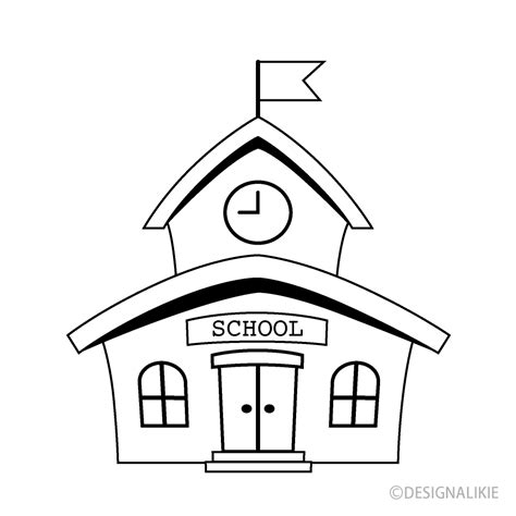 A free clip art image that designed a black and white school ...