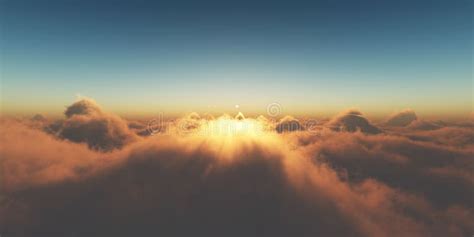 Heaven, Sunset Over the Clouds Stock Illustration - Illustration of ...