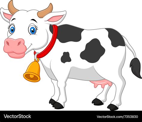 Cartoon happy cartoon cow Royalty Free Vector Image