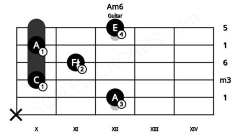 Am6 Guitar Chord | A minor sixth | 8 Guitar Charts and Sounds