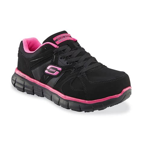 Skechers Work Women's Sandlot Alloy Toe Work Shoe - Black/Pink