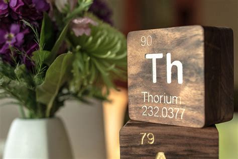 Thorium (Th): Periodic Table Atomic Element Carved Wooden Box - Walnut ...