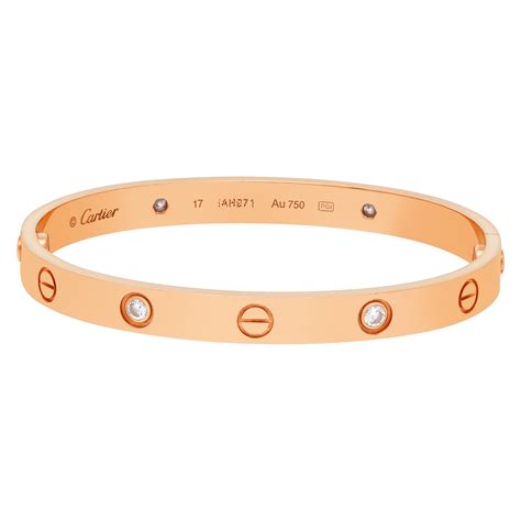 Cartier Love bracelet with 4 diamonds in 18k rose gold | eBay