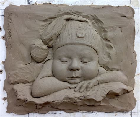 Work in progress Sleeping Child relief by Sutton Betti, 9in x 11in x1 1 ...