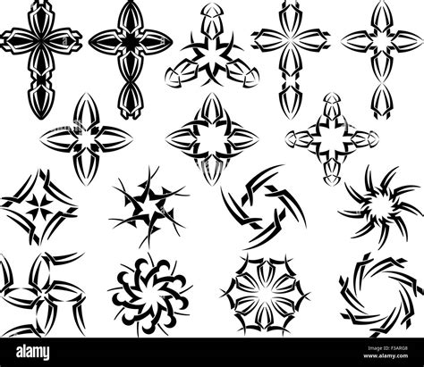 Tattoo Cross Sun Collection Vector Art Stock Vector Image & Art - Alamy