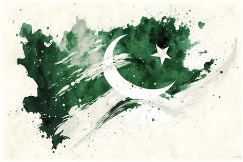 Premium Photo | Pakistan flag with a watercolor effects digital art ...