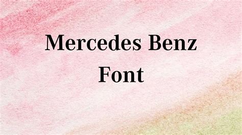 Mercedes Benz Font Free Download