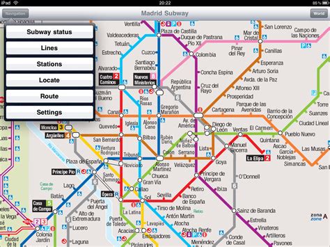 Map Of Madrid Subway Underground And Tube Metro Stations And Lines ...