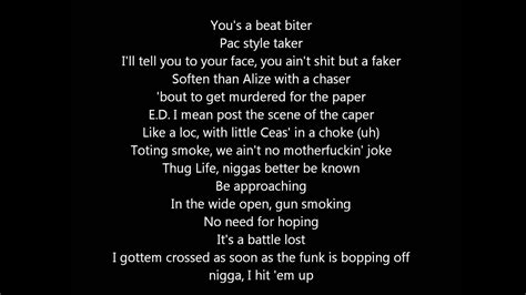 HIT EM UP - TUPAC LYRICS - YouTube