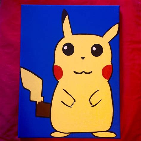 Pikachu! Canvas painting Acrylic paint | Painting, Canvas painting, Canvas