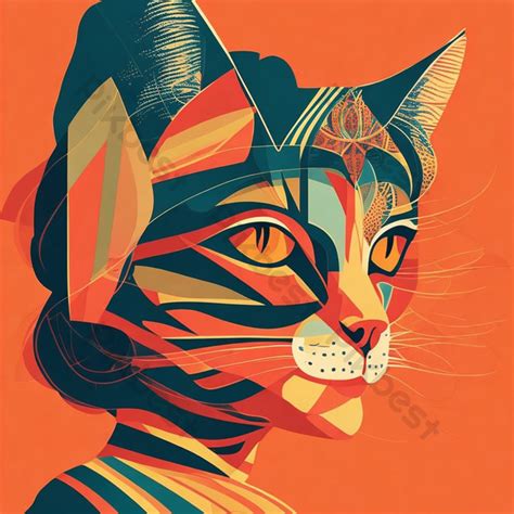 A Combination Of A Cat And Human Face Art PNG Images | JPG Free ...