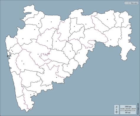 Maharashtra free map, free blank map, free outline map, free base map ...