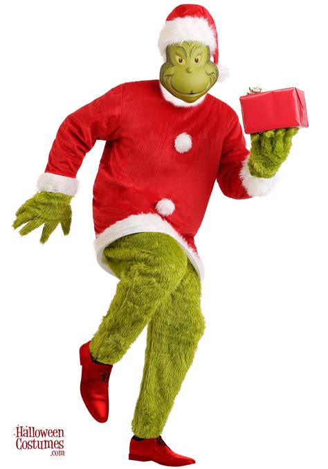 Men's Deluxe The Grinch Santa Jumpsuit w/ Mask - Exclusive The Grinch ...