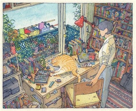 Watercolor and Ink Illustrations Imagine Cluttered Rooms and Well ...