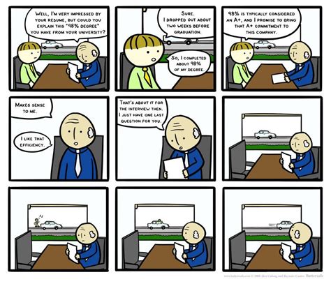 A fantastic strategy for corporate interviews... : comics