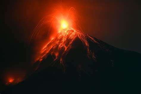 Fuego Volcano Erupts Sending Lava and Ash Soaring Into Sky Above ...