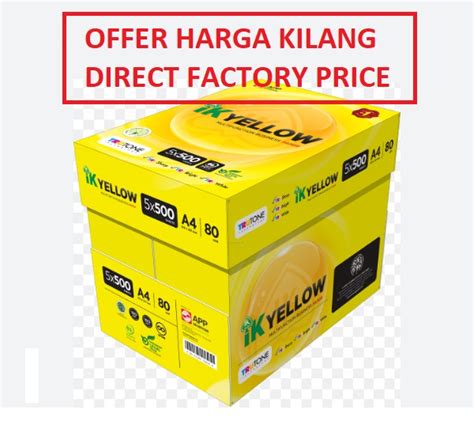 A4 Paper 80gsm IK Paper Suppler Malaysia /IK Yellow/Indah Kiat/A4 ...