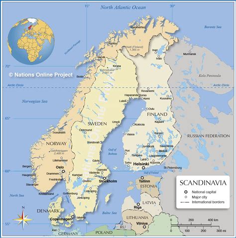 Political Map of Scandinavia - Nations Online Project