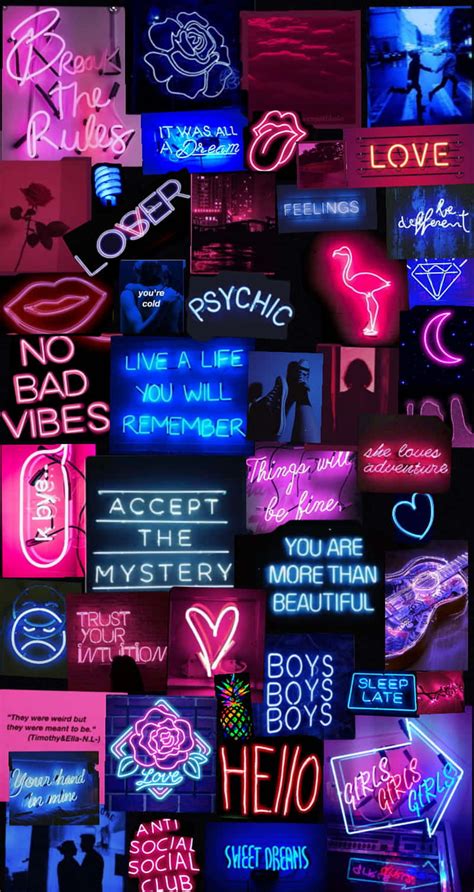 Download Aesthetic neon lights brighten up the night. Wallpaper ...