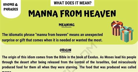 "Manna from Heaven" Definition with Useful Examples • 7ESL