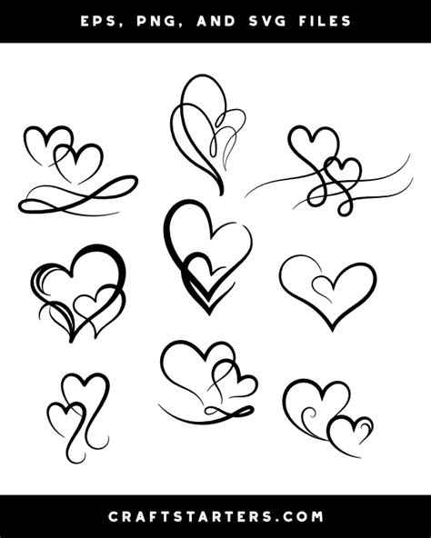 Fancy White Heart Clipart