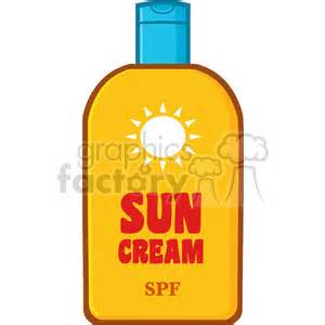 cartoon bottle sunscreen with text sun cream vector illustration ...