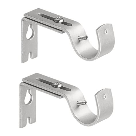 Adjustable Curtain Rod Brackets with Screws, Set of 2, Wall Mounted ...