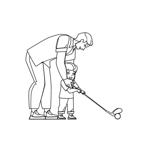 Father Son Golf Vector, Father Drawing, Golf Drawing, Father Sketch PNG ...