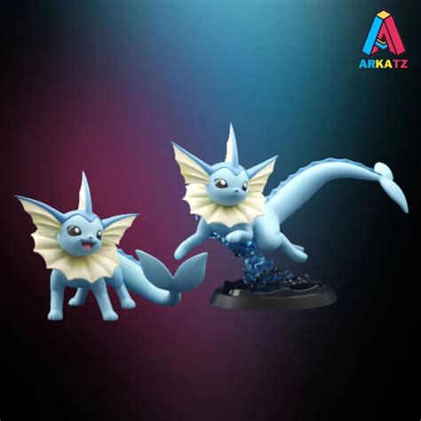 Vaporeon Water Pokemon Figurine Hand Painted Evee Evolution Gaming ...