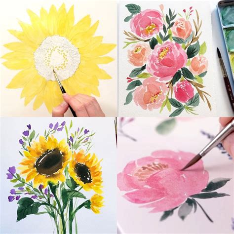 20+ Best Watercolor Flowers Tutorials & Videos - A Piece Of Rainbow