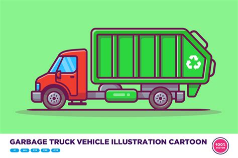 Garbage Truck Vehicle Illustration Graphic by catalyststuff · Creative ...