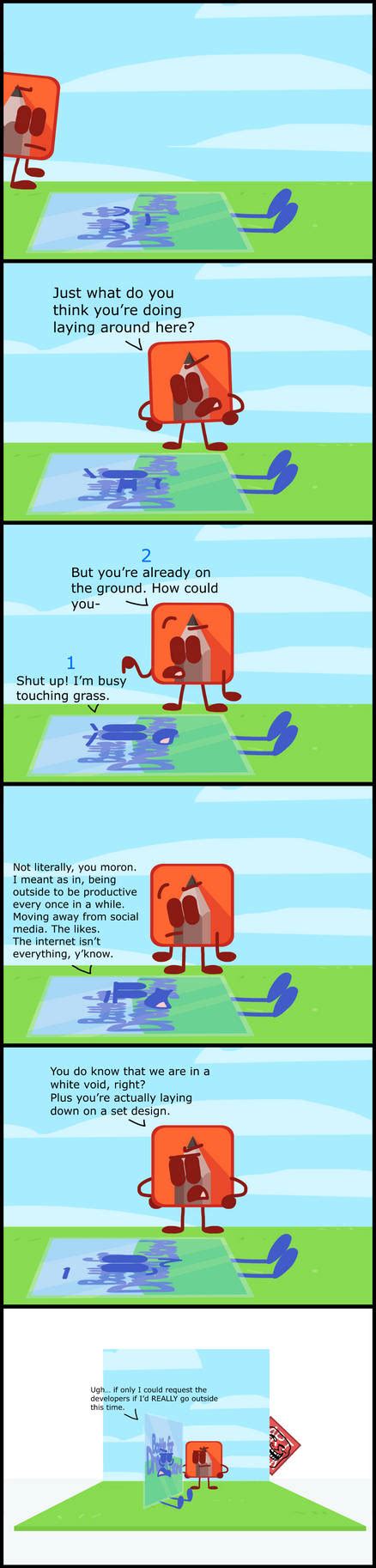 BFDI Poster Touches Grass by SpecJects on DeviantArt