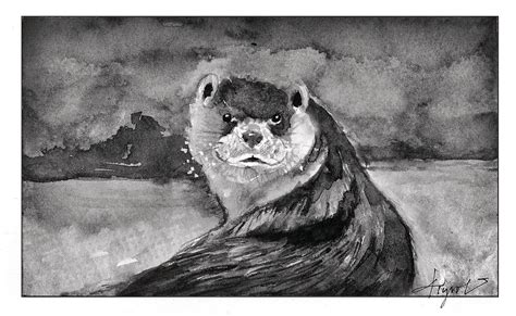 River Otter Sketch at PaintingValley.com | Explore collection of River ...