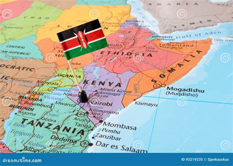 Kenya map and flag pin stock image. Image of concept - 93219235