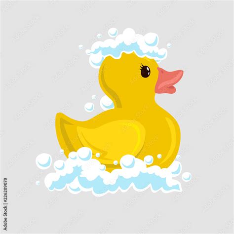 Bath duck icon with duck on white background vector illustration Stock ...