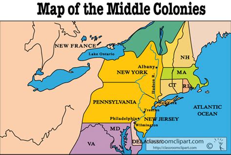 US History Colonial America - map_of_the_middle_colonies_1217 ...