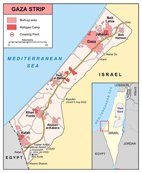 Large detailed Gaza Strip map | Vidiani.com | Maps of all countries in ...