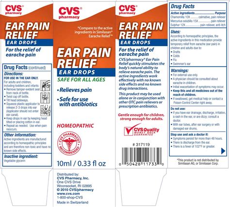 Ear Pain Relief Ear Drops Information, Side Effects, Warnings and Recalls